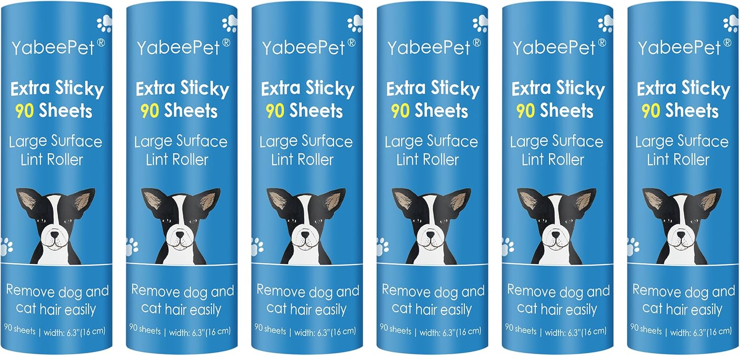 Extra Sticky Large Lint Roller Refills, 6.3'' Giant Lint Roller Refills for Pet Hair