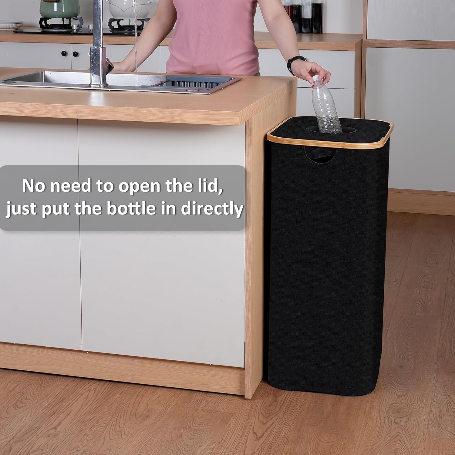 29 Gallons Recycling Bins for Kitchen, Indoor Recycle Bins with Lid, 110L Large Recycle bin with 2