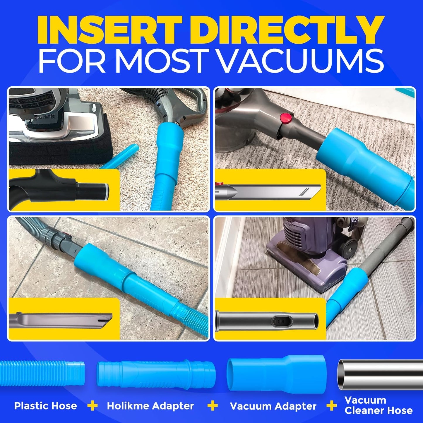 Holikme 2 Pieces Dryer Vent Cleaner Kit, Dryer Lint Vacuum Attachment and Flexible Dryer Lint