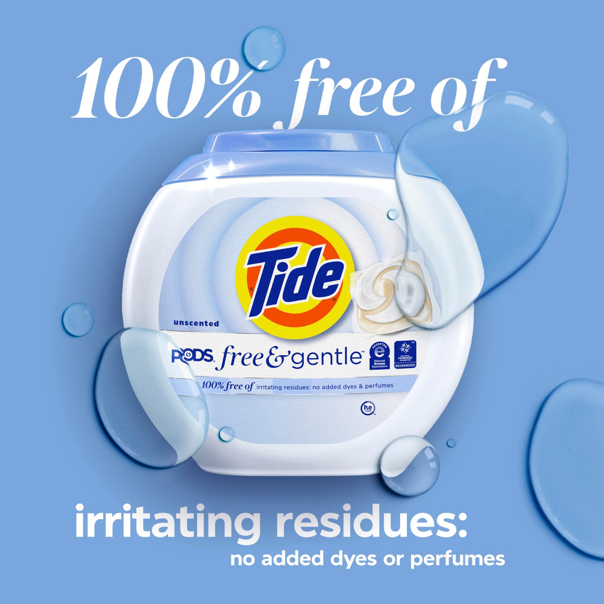 Tide PODS Free & Gentle Laundry Detergent Soap Pacs, 112 Count, Tide PODS Laundry Detergent