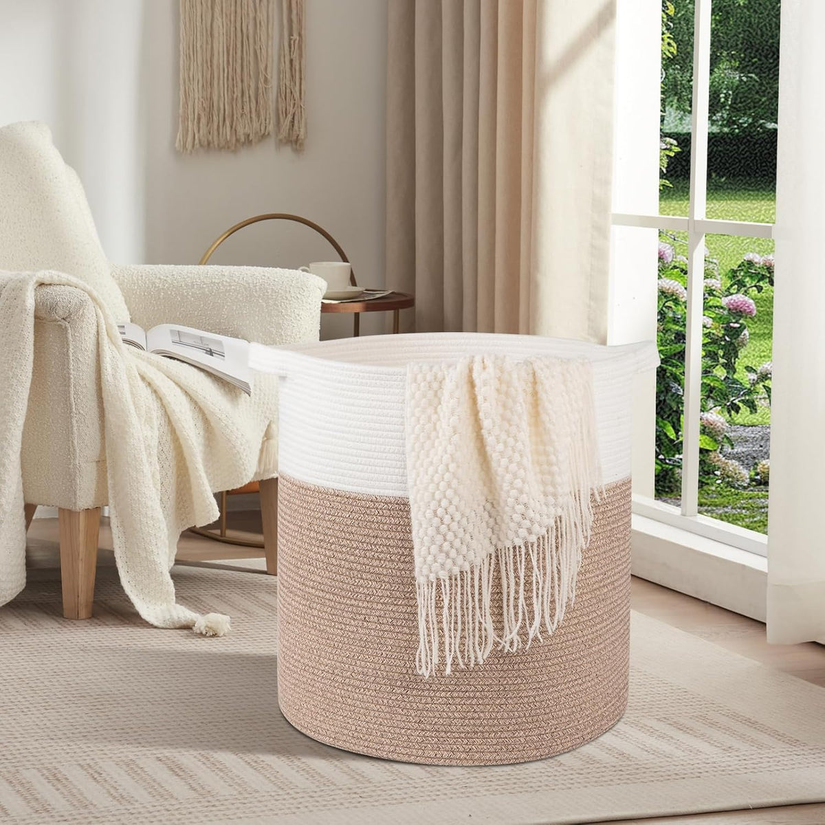 OIAHOMY 80L Laundry Hamper, Storage Basket with Handles, Laundry Basket For Toys, Pillows