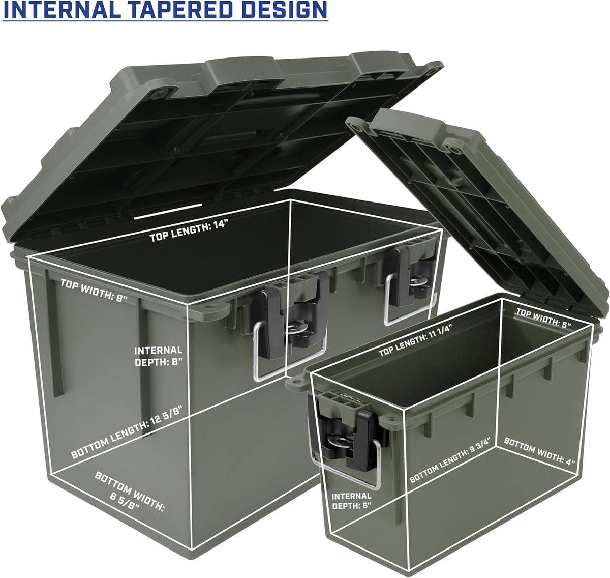 Sheffield 12713 Storage Bins With Lids, 2-Pack Stackable Storage Bins, Made in USA, Lockable and