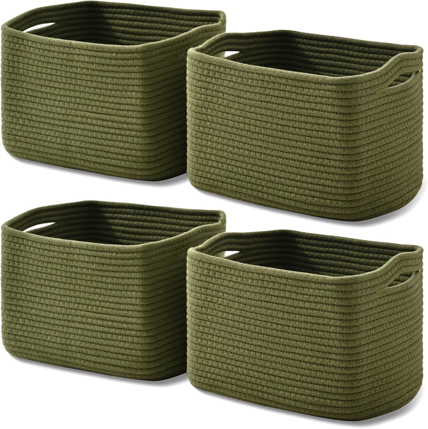 Storage Basket for Shelves, Small Baskets for Organizing, Woven Cotton Rope Baskets for Storage