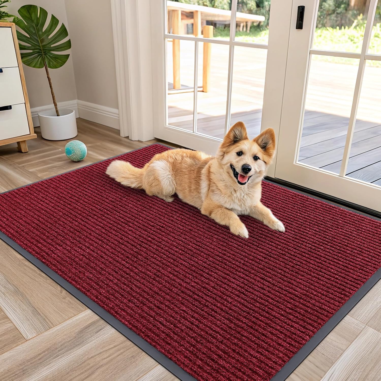 OLANLY Front Door Mat Indoor Outdoor Entrance, Waterproof Heavy Duty Doormat, Fade Resistant, Low