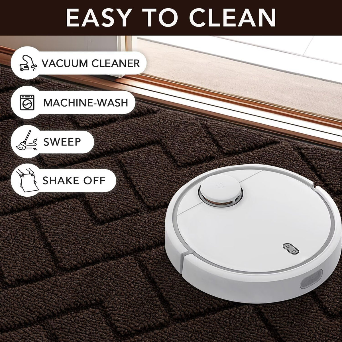 hicorfe Indoor Doormat, Welcome Door mat, Non Slip Door Mats 20"x31.5" Absorbent Resist Dirt