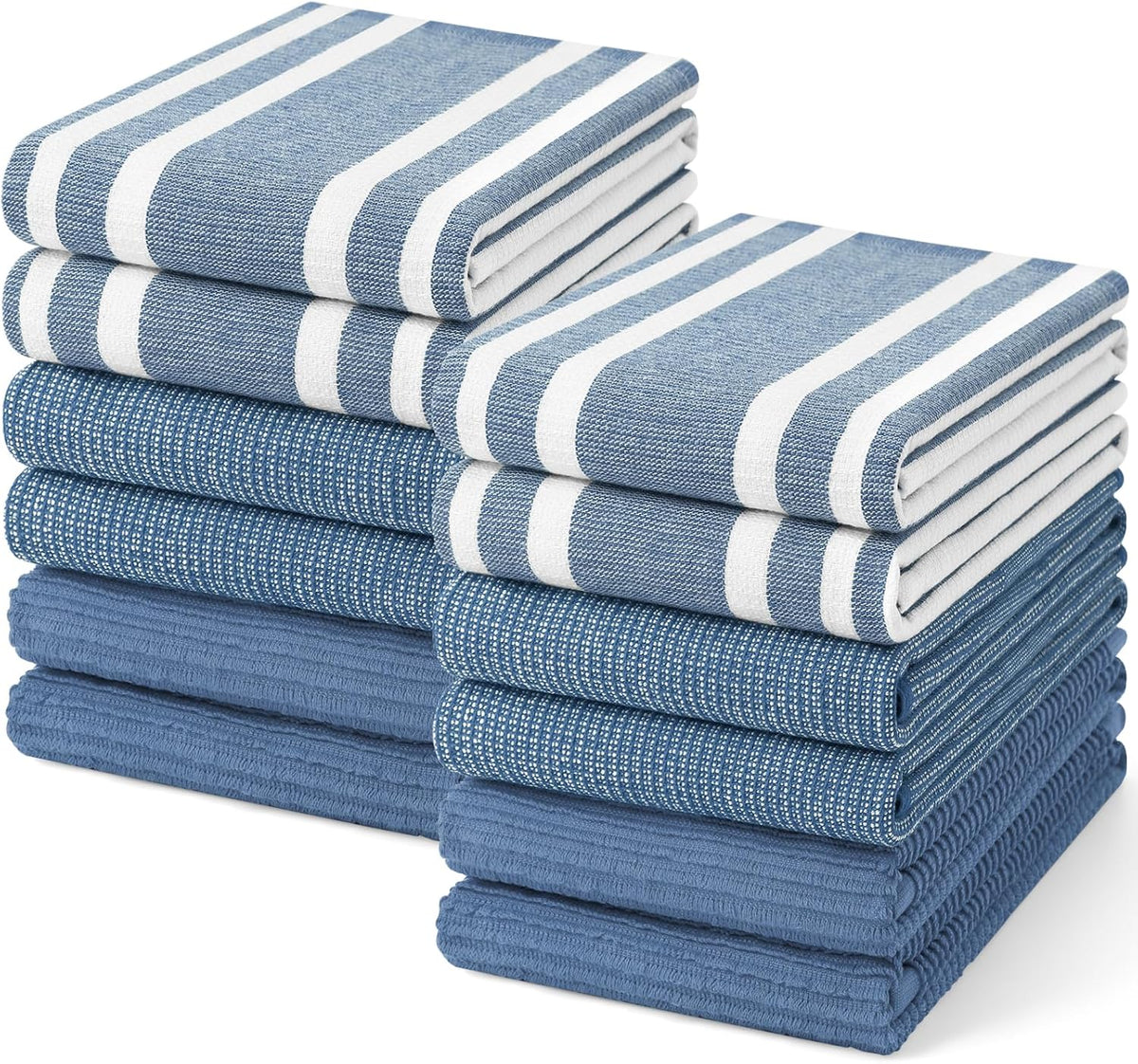 Homaxy Premium Kitchen Towels(18”x 28”, 12 Pack), Large Cotton 380 GSM Kitchen Hand Towels, Soft