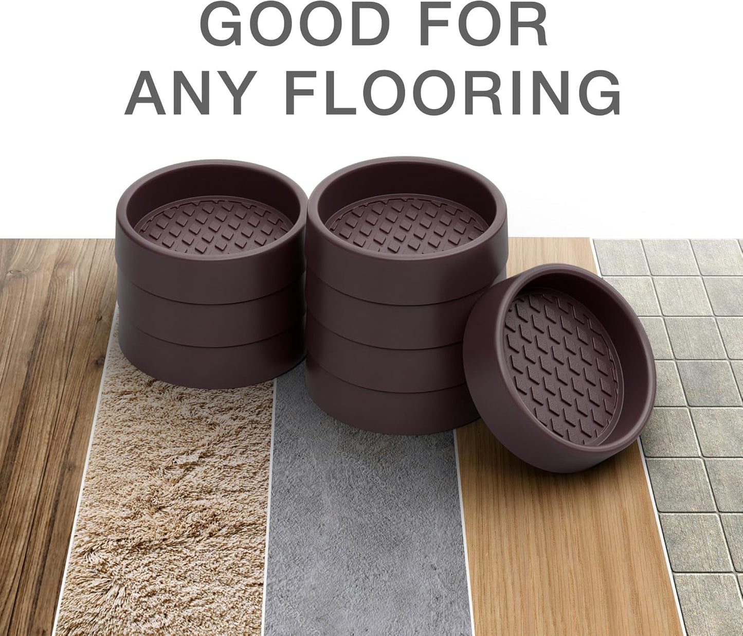 Furniture Cups X-PROTECTOR – 2" Caster Cups 8 PCS – Round Furniture Coasters – Ideal Bed Stoppers