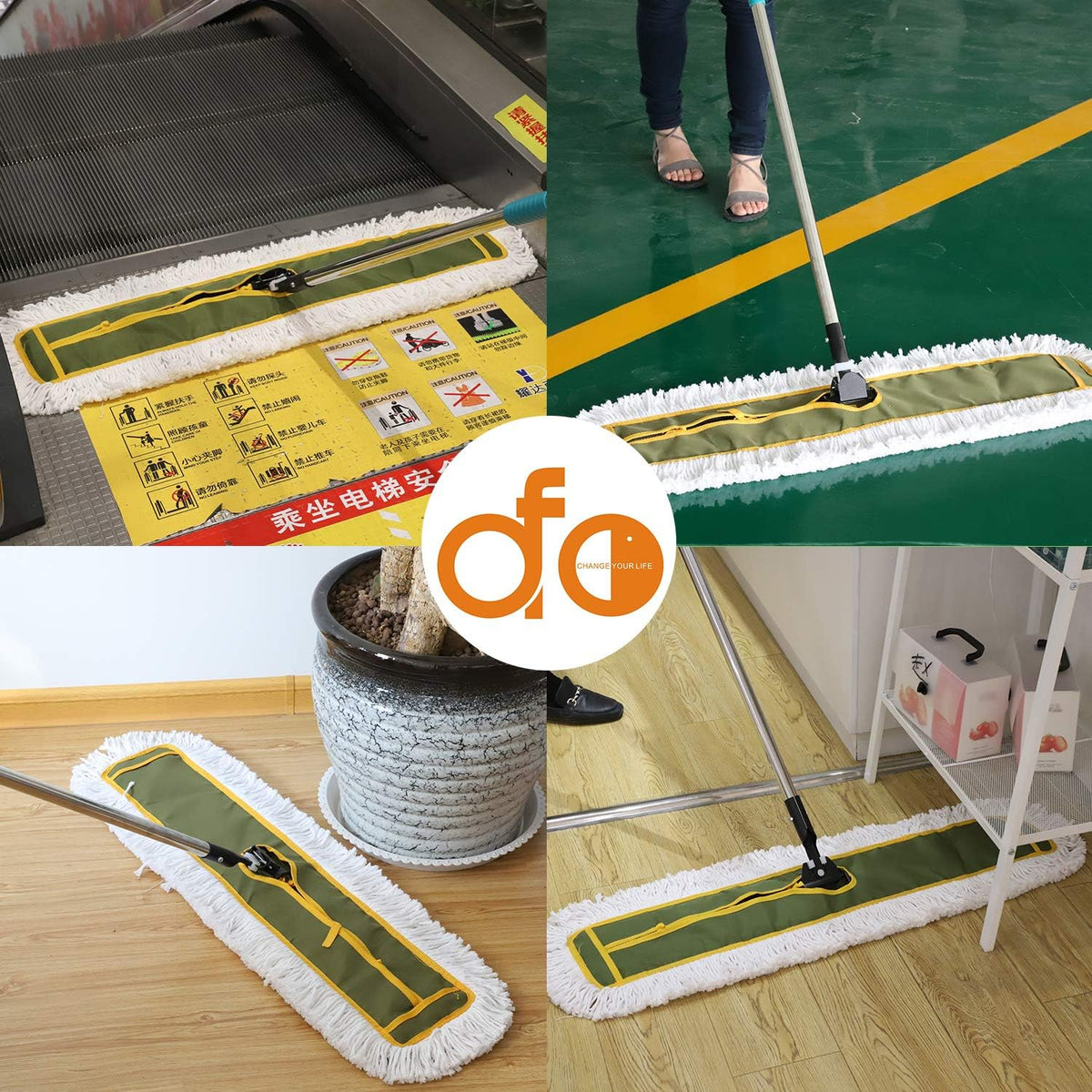 OFO 36inch Industrial Commercial Dust Mop 2 Sets //Heavy Duty Dust Mop // 63inch Length Stainless