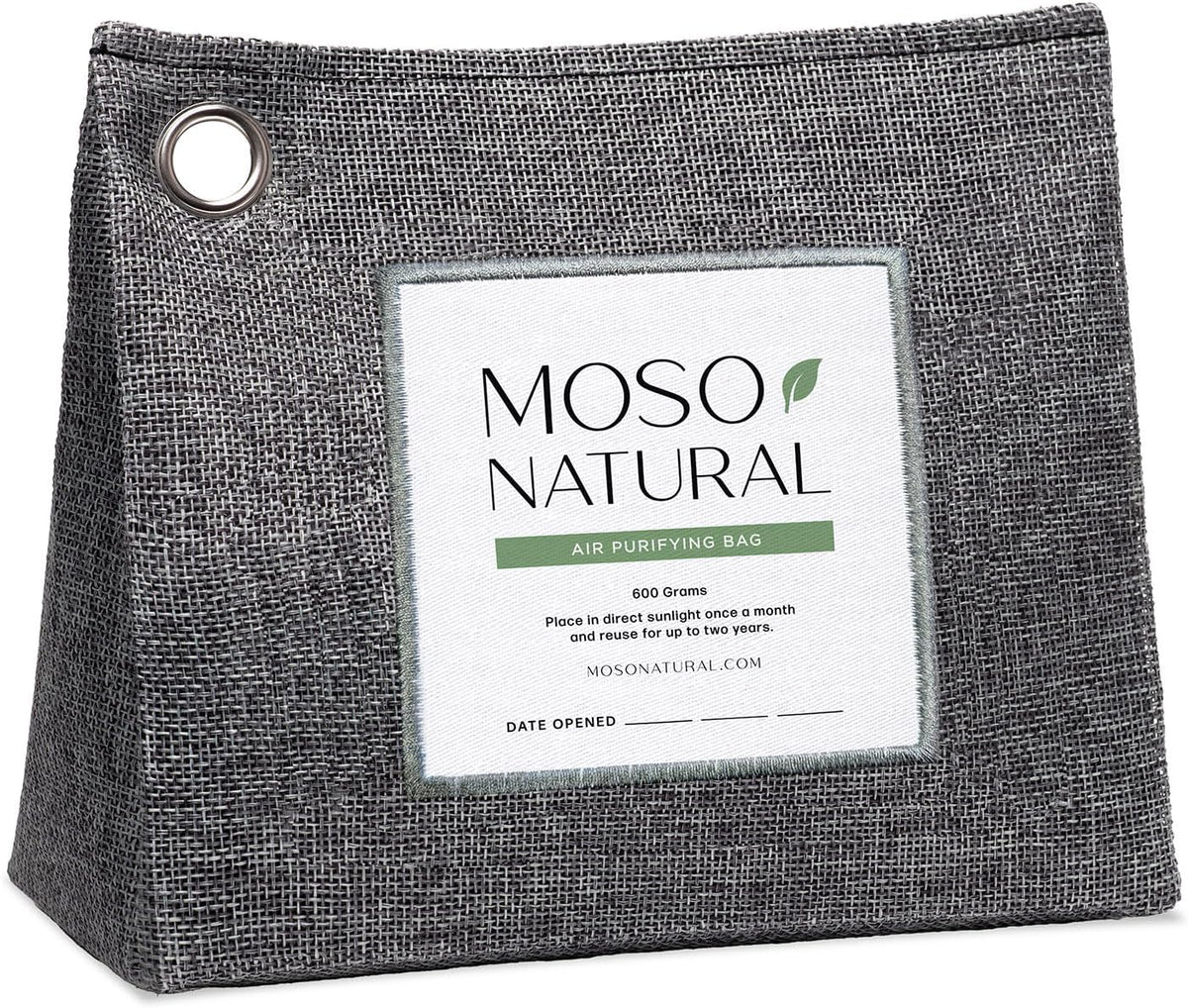 Moso Natural Air Purifying Bag 600g, Premium Bamboo Charcoal Odor Absorber, Room Deodorizer for