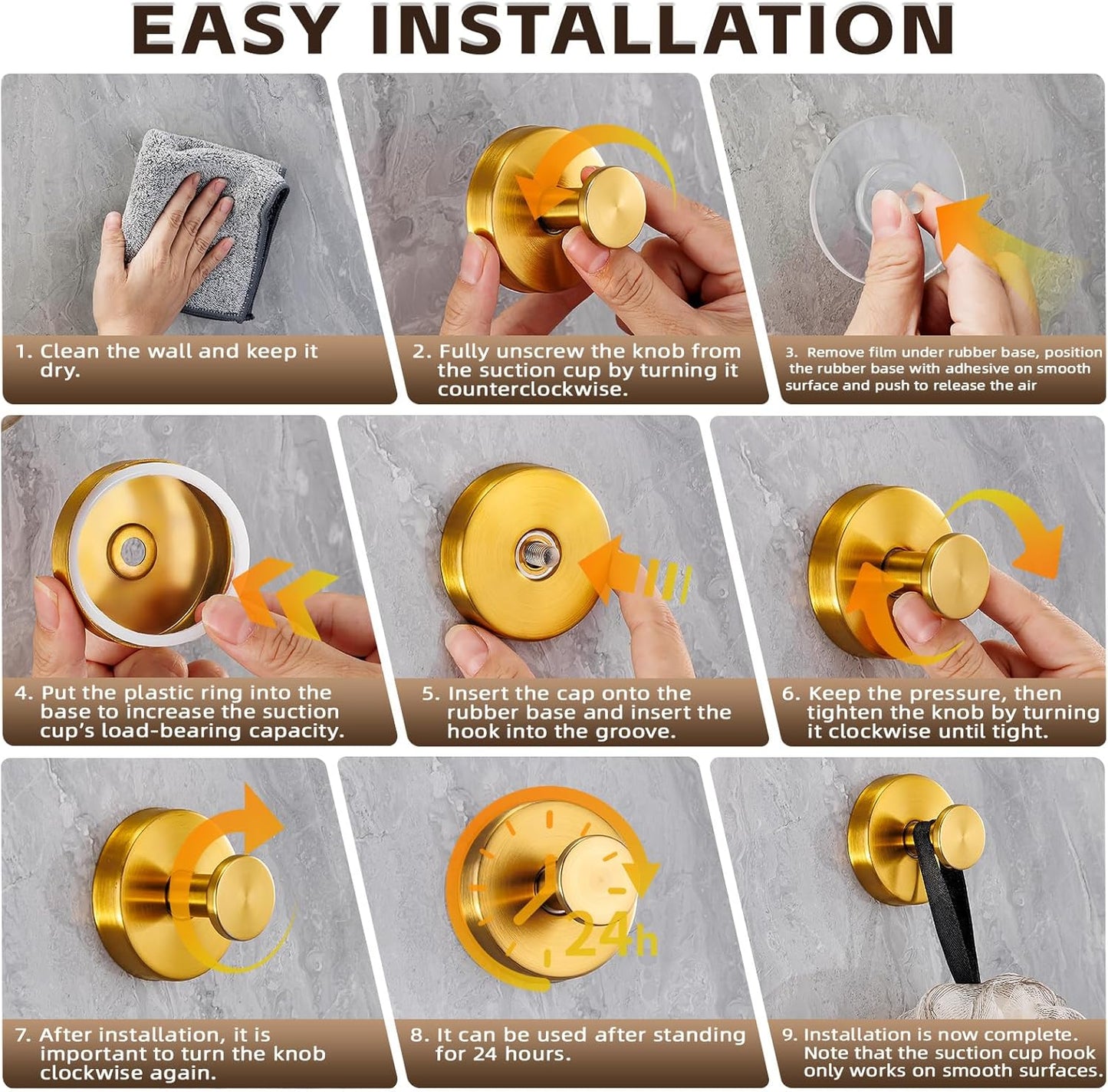 Reusable Heavy Duty Suction Cup Hooks for Kitchen/Bathroom/Shower - Wet-Proof Hooks for Towels