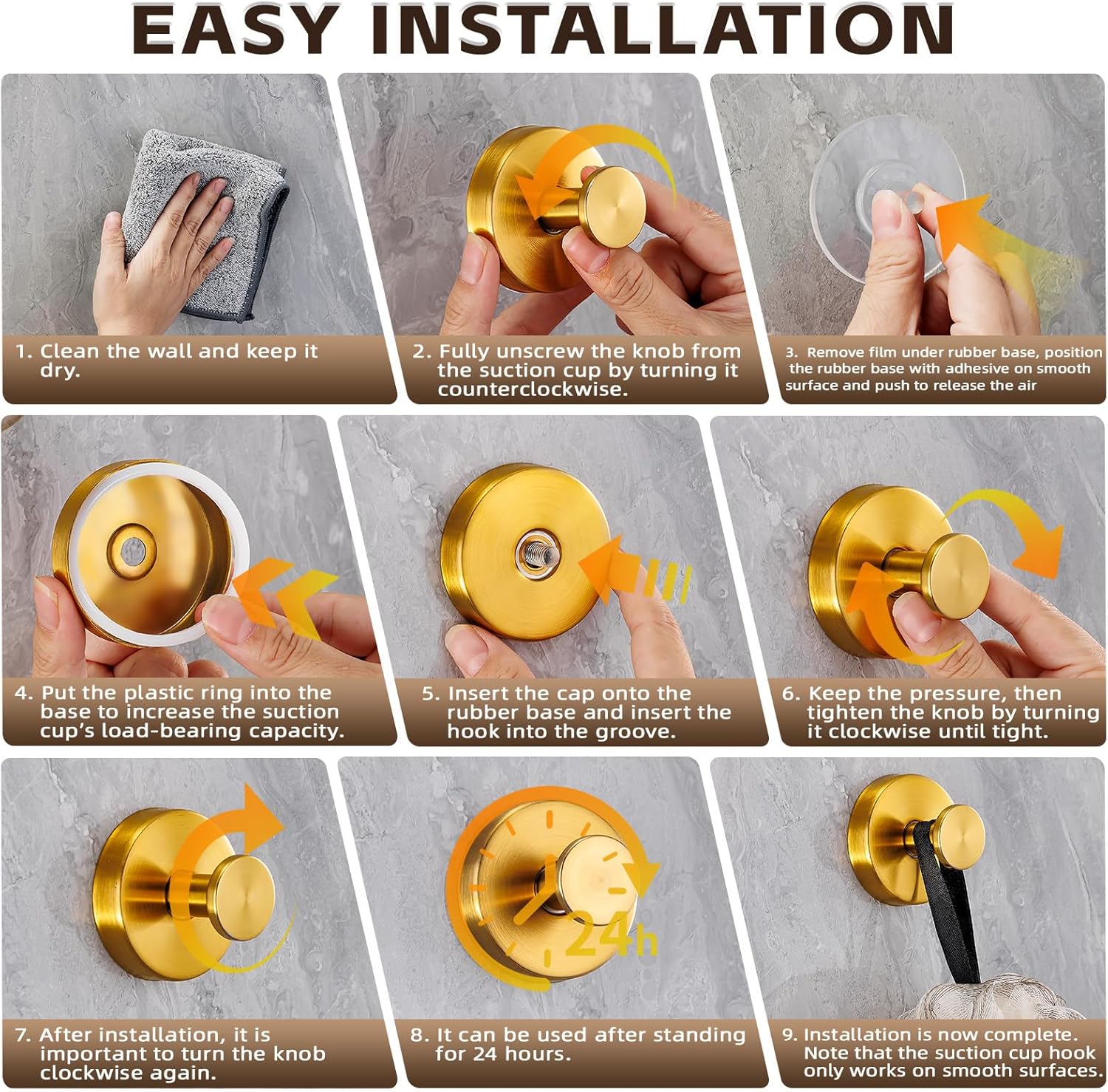 Reusable Heavy Duty Suction Cup Hooks for Kitchen/Bathroom/Shower - Wet-Proof Hooks for Towels