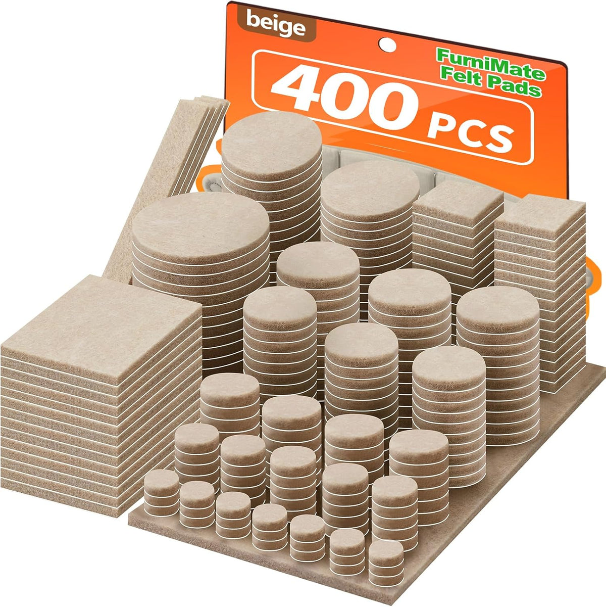 Felt Furniture Pads 400 Pieces, Furniture Pads for Hardwood Floors, Floor Protectors for Furniture