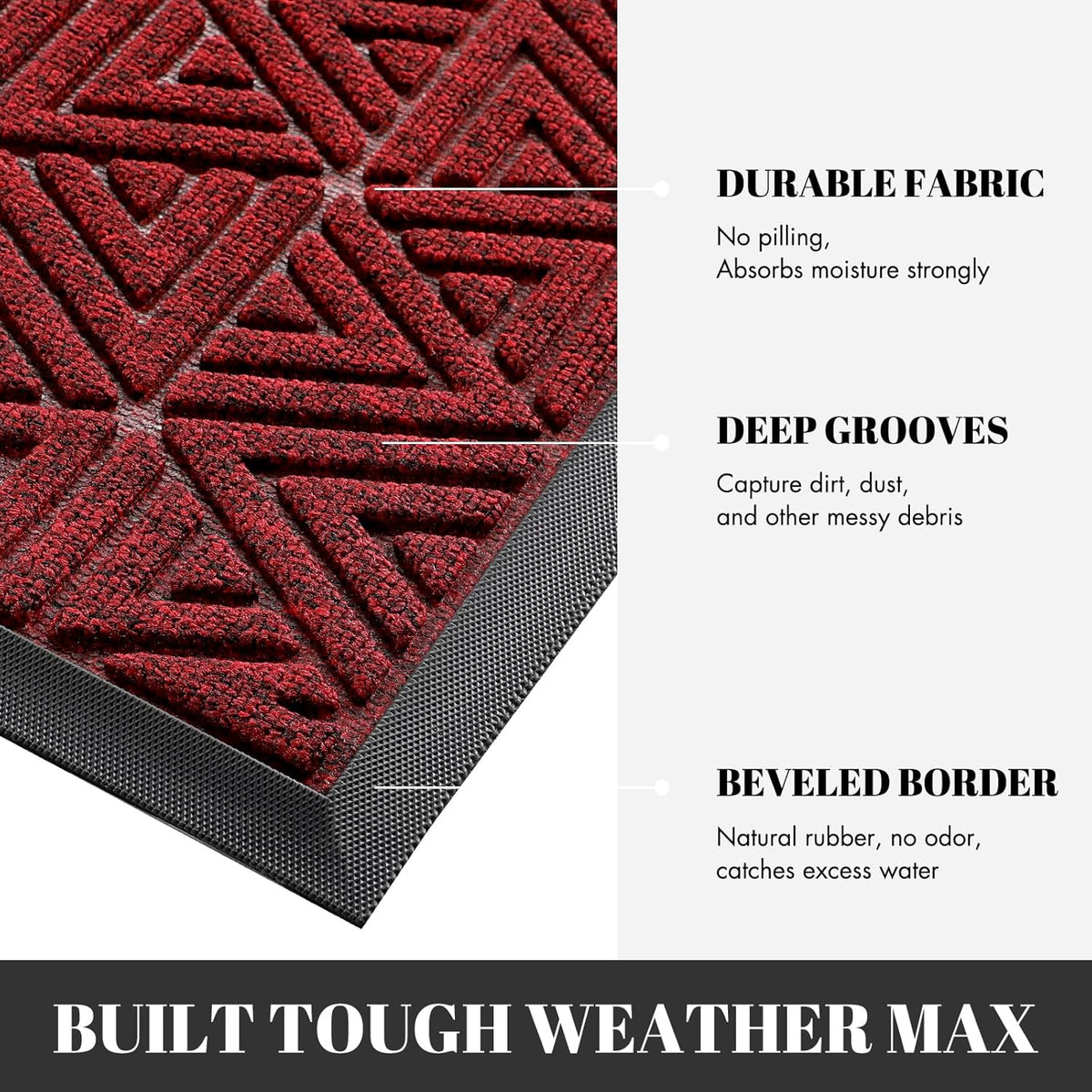 Yimobra Outdoor Mats for Front Door 29.5x17, All-Weather Waterproof Non-Slip Outdoor Door Mat
