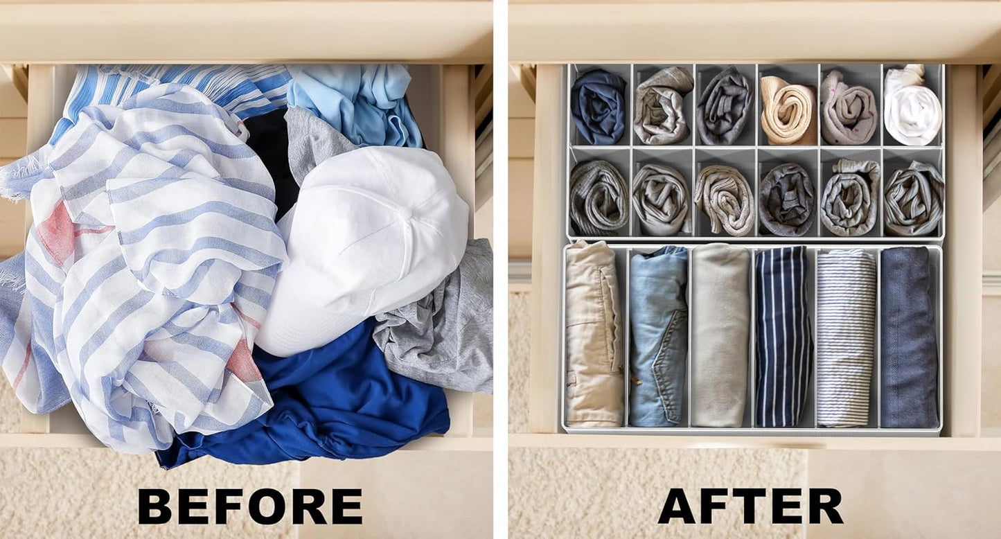 Simple Houseware 4-Pack Drawer Organizer Set - Closet Dividers for Underwear, Socks, Bras, Scarves