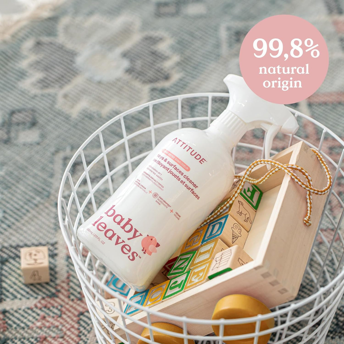 ATTITUDE Toy and Surface Cleaner, EWG Verified, Plant- and Mineral-Based, Vegan Household Products