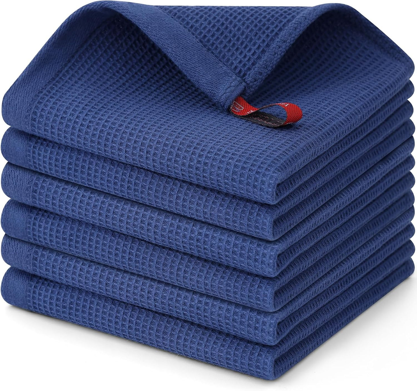 Homaxy 100% Cotton Waffle Weave Dish Cloths - 6 Pack Soft and Absorbent Dish Towels - 12 x 12