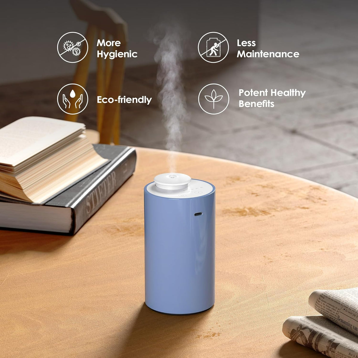 Waterless Diffuser for Essential Oil, Battery Operated Nebulizer, 0.7Fl.Oz./ 20mL Capacity, Mini