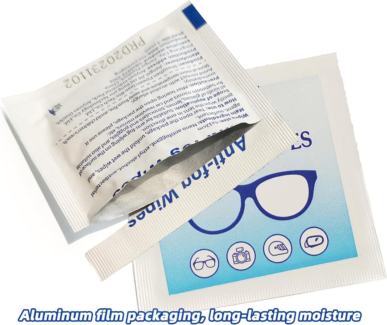 Anti Fog Wipes for Glasses (100-pack) | Pre-Moistened, Quick Dry & Scratch Free for Laptop Screens