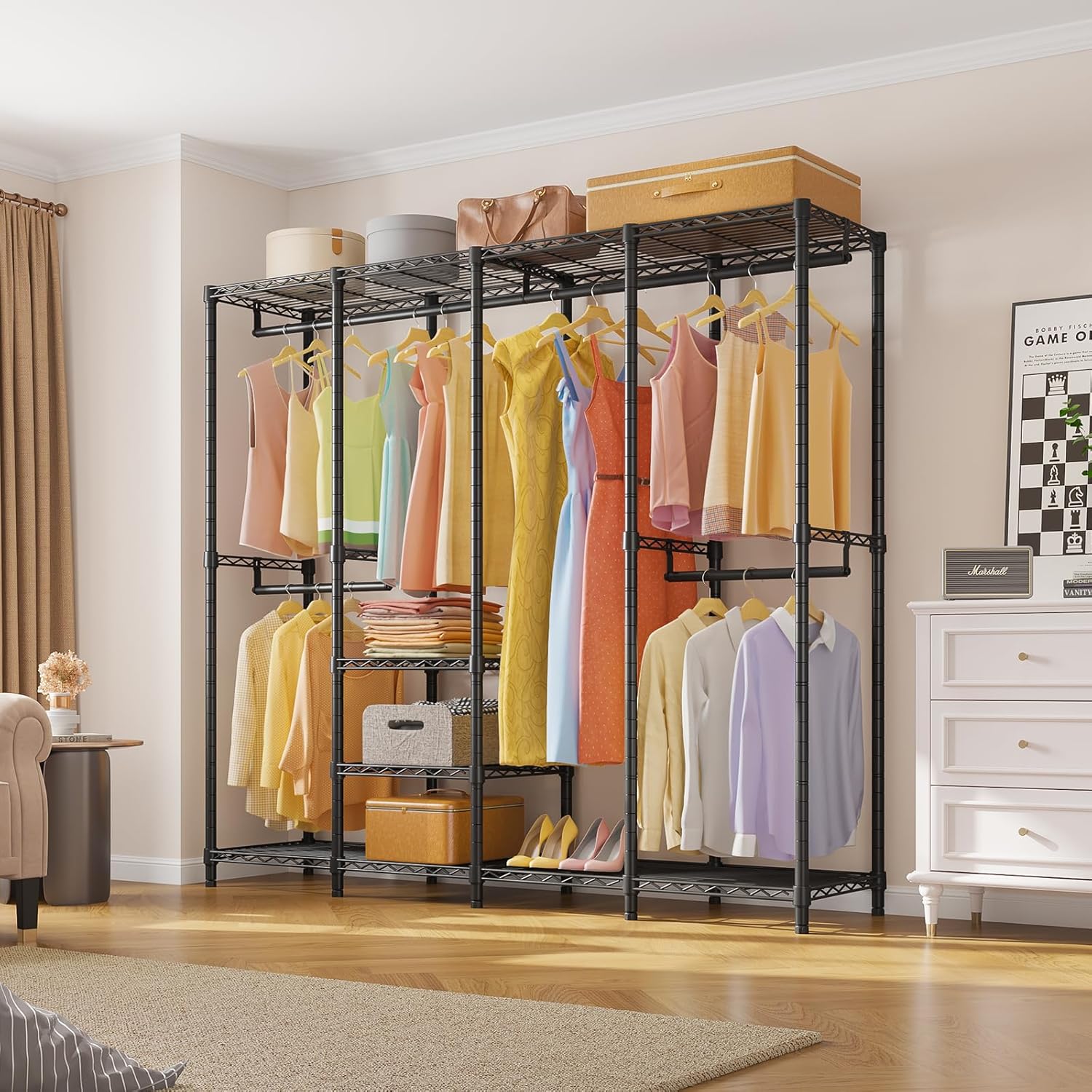 VIPEK V40 Medium Garment Rack Heavy Duty Clothes Rack for Hanging Clothes, Multi-Functional Bedroom