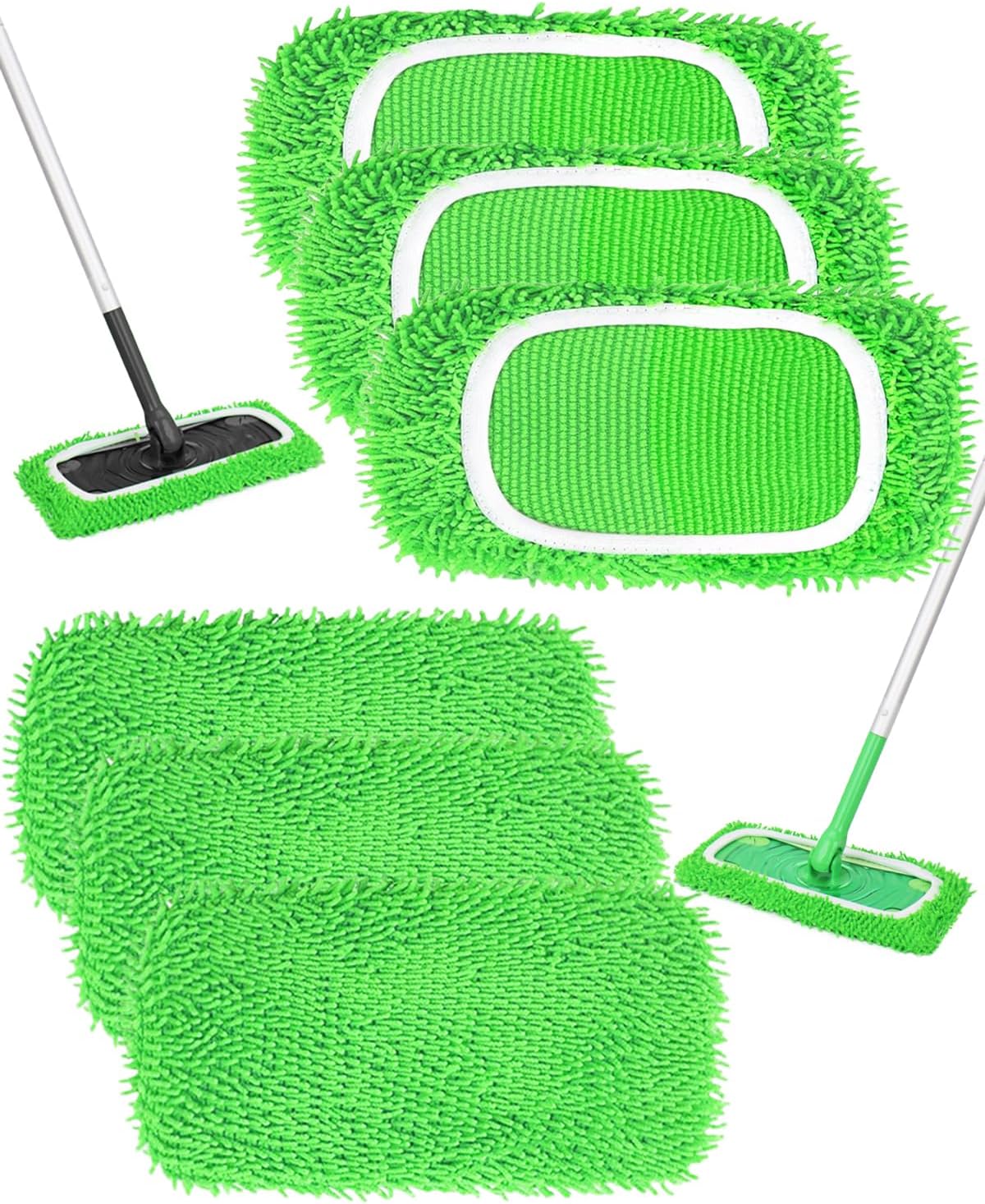 Reusable Wet Pads Refill for Swiffer Sweeper Mop, Dry Sweeping Cloths & Wet Mopping Cloths for