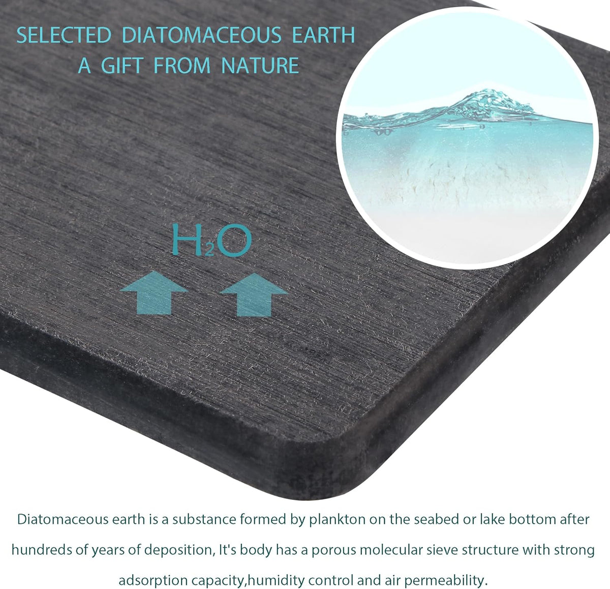 2 Pcs Water Absorbing Stone Trays, Kitchen/Bathroom Sink Soap Dish, Diatomite Tray Used for Hand