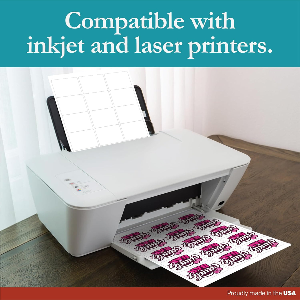 Premium Label Supply White Sticker Labels – 2.625" x 2" – Laser/Inkjet Compatible – (15 per Sheet)
