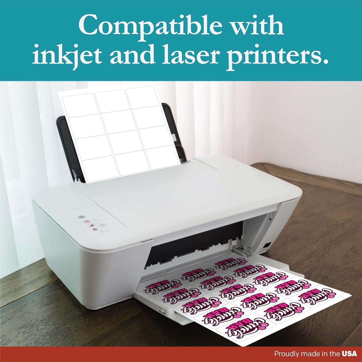 Premium Label Supply White Sticker Labels – 2.625" x 2" – Laser/Inkjet Compatible – (15 per Sheet)