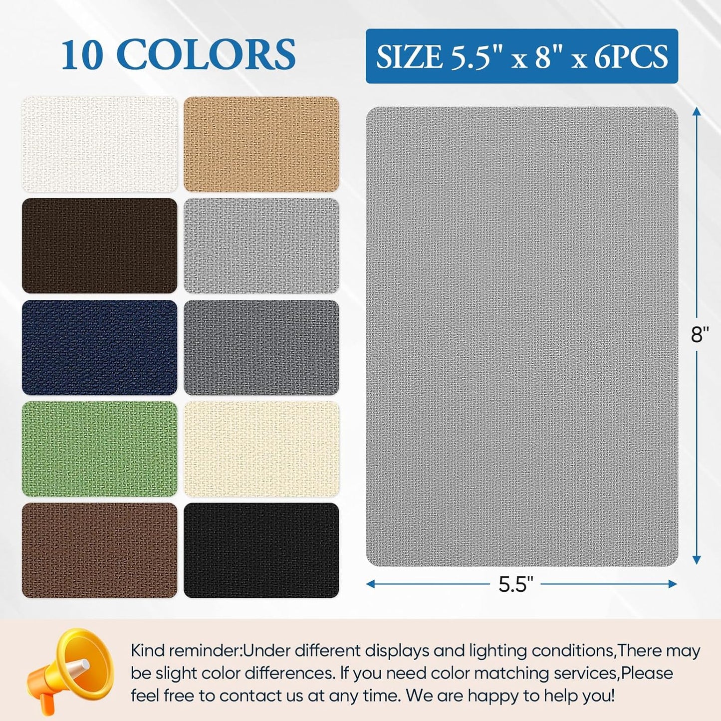 Canvas Patch 5.5 x 8 Inches 6Pcs Self-Adhesive Waterproof Canvas Patch Kit for Repairing