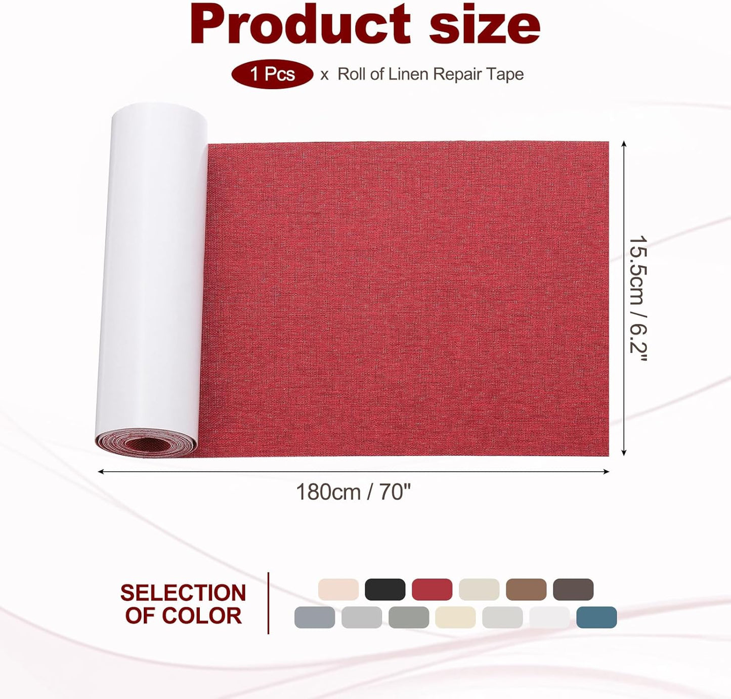 PATIKIL 70x6.2 Inch Linen Repair Tape, Repair Fabric Patch Self Adhesive Couch Patch Line Repair