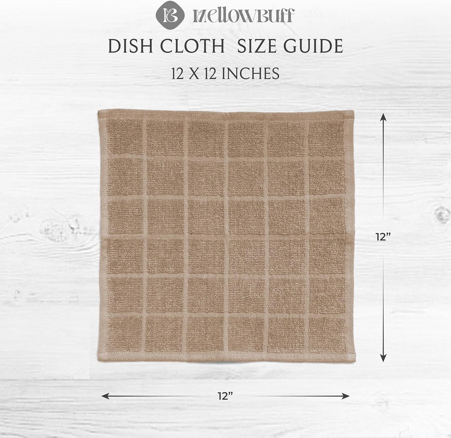 100% Cotton Terry Dish Cloth & Dish Towel, 6 Pack, Super Soft and Absorbent Kitchen Towels, Perfect
