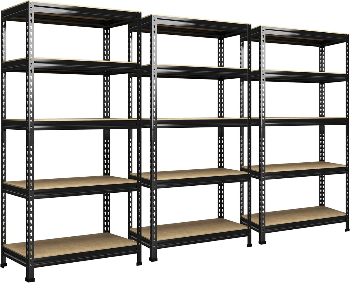 PrimeZone 32" W x 16" D x 63" H Storage Shelves - 3 Pack 5 Tier Adjustable Garage Storage Shelving