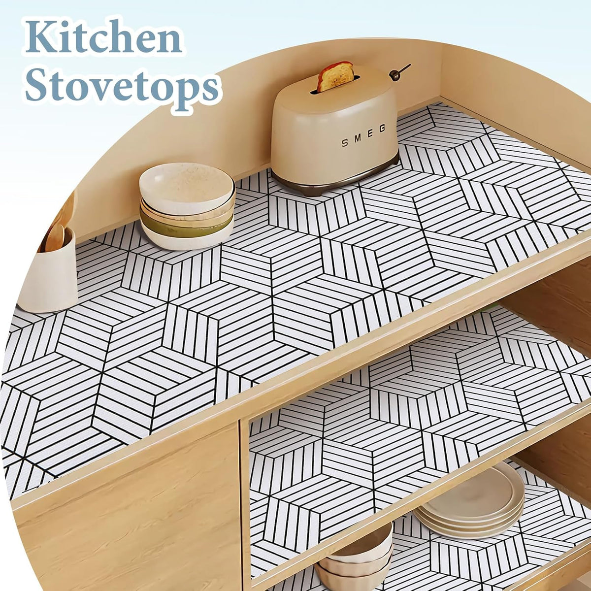 Shelf Liners for Kitchen Cabinets Non Adhesive Shelf Liner Paper Non-Slip Thickened Drawer Liner