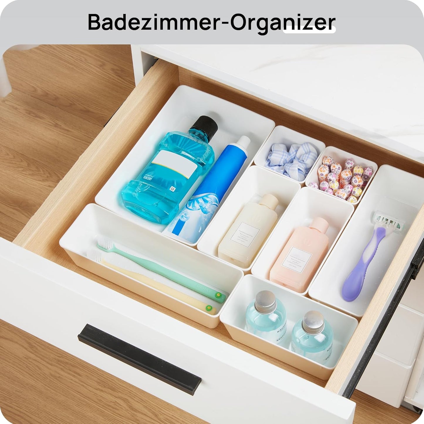 Vtopmart 25 PCS Plastic Drawer Organizers Set, 4-Size Versatile Bathroom and Vanity Drawer