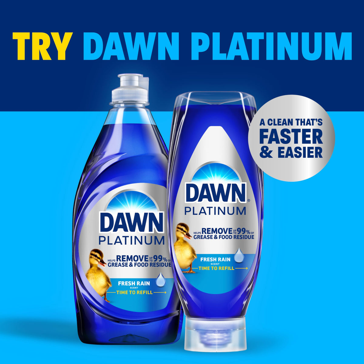 Dawn Ultra Dish Soap Refill Jug, Large Size Original Blue Liquid Dishwashing Detergent, Powerful