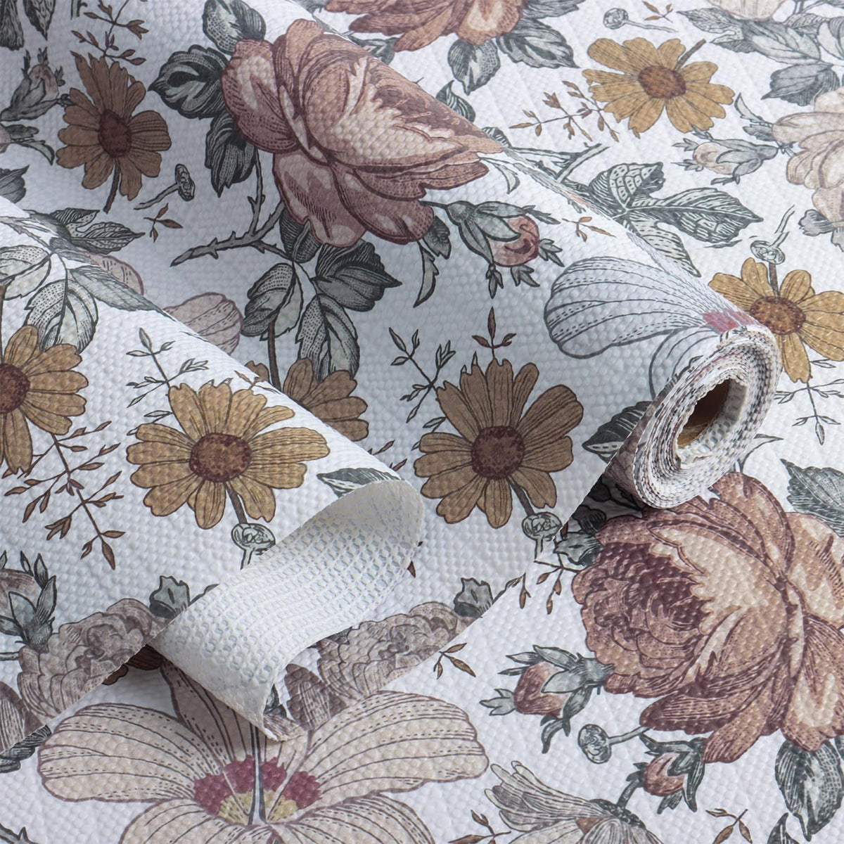 Floral Drawer Shelf Liners, Non Adhesive and Strong Non-Slip Cabinet Drawer Shelf Liners for