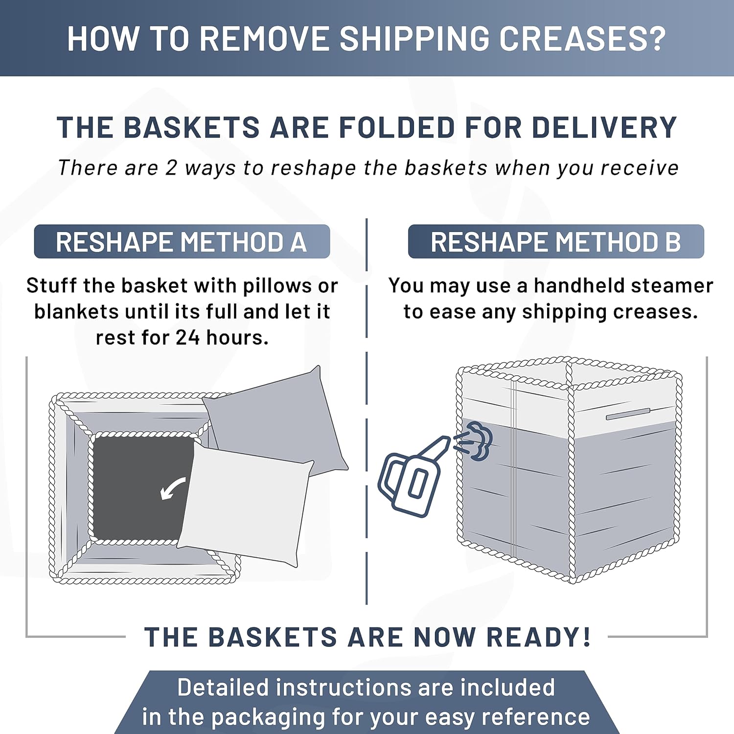 NaturalCozy Storage Cubes 11 Inch Cotton Rope Woven Baskets for Organizing, 3-Pack | Cube Storage