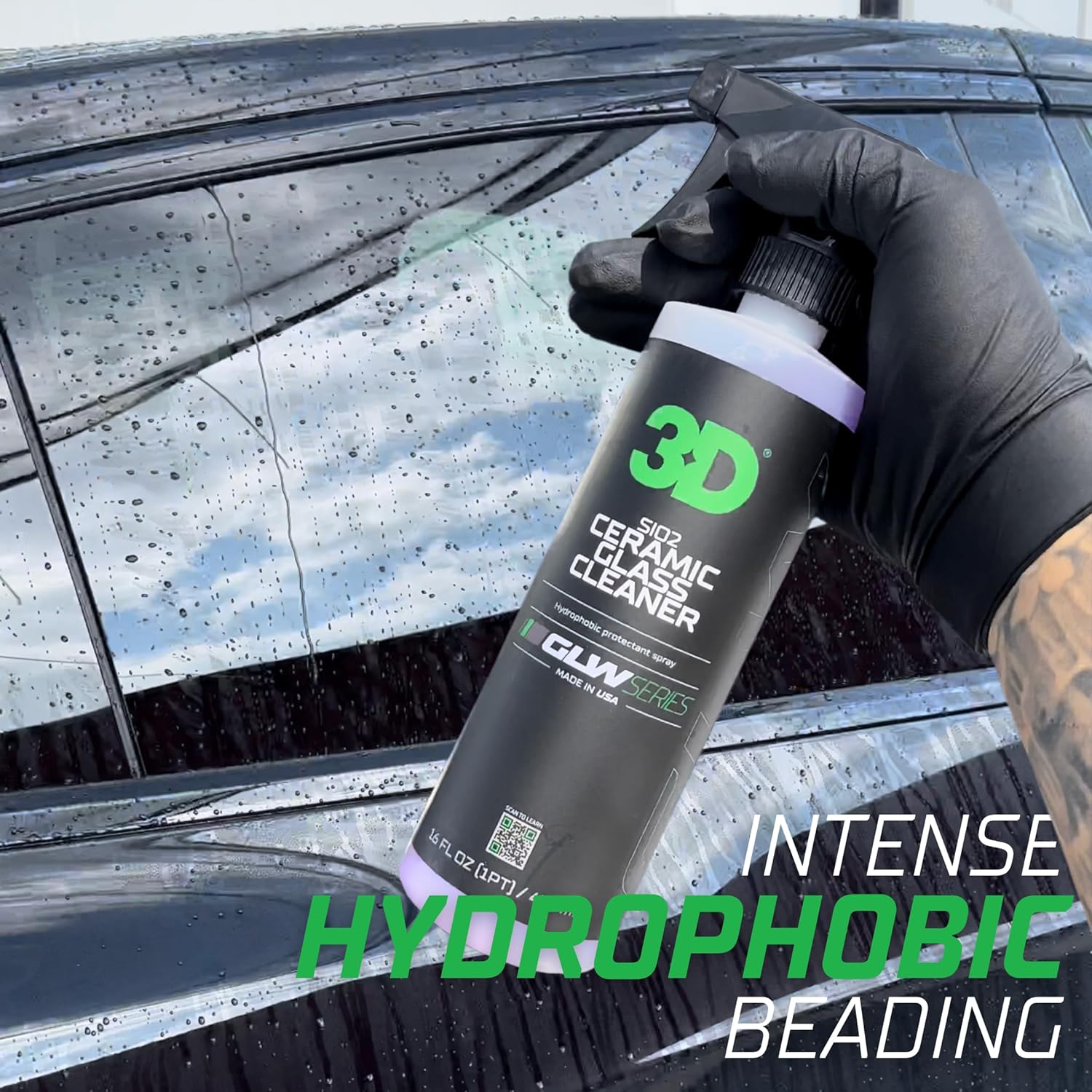 3D SiO2 Ceramic Glass Cleaner, GLW Series | Water & Rain Repellent | All-Weather Protective Ceramic