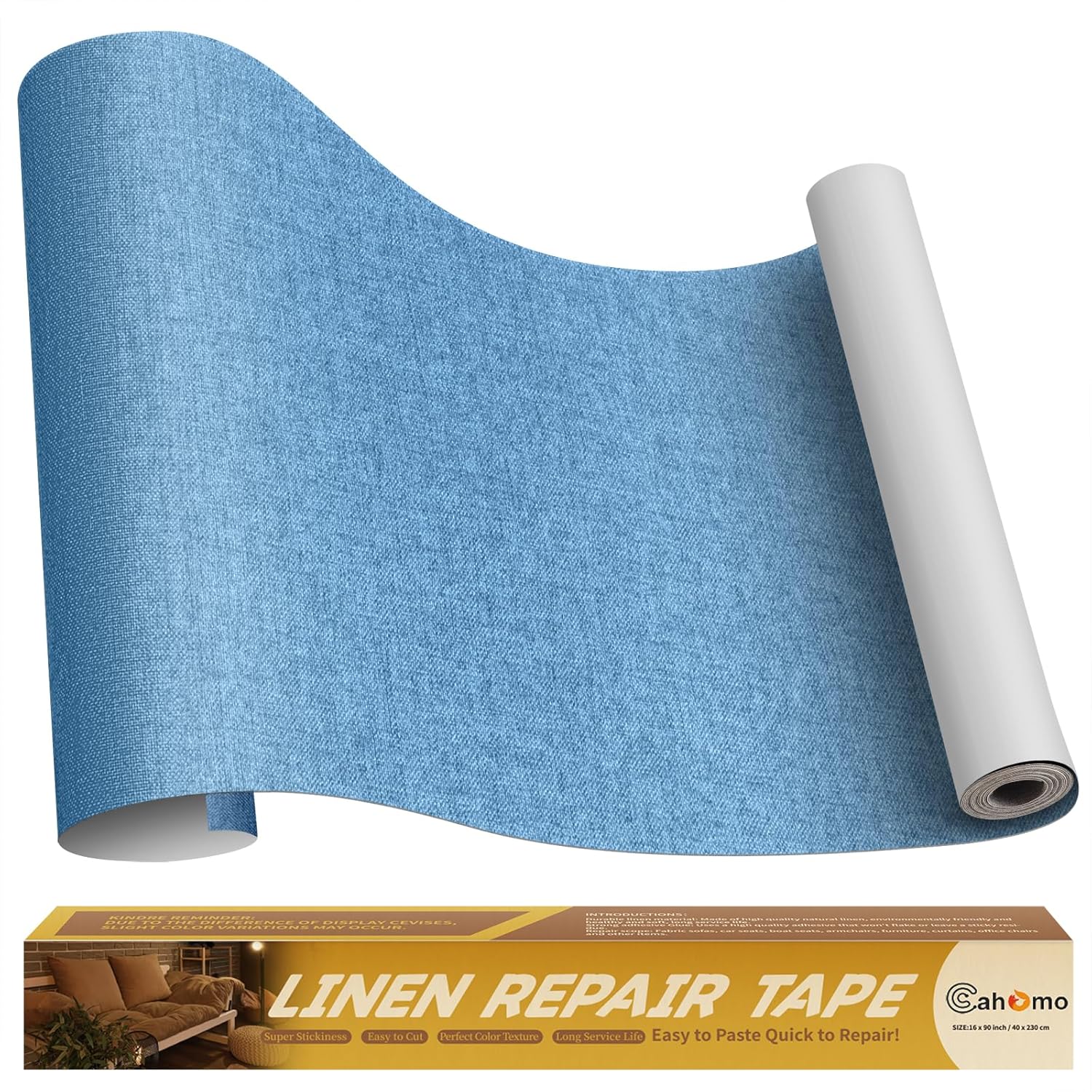 Linen Repair Tape 16x90 inch, Self Adhesive Fabric Patches, Linen Patch Tape Kit, Fabric Repair