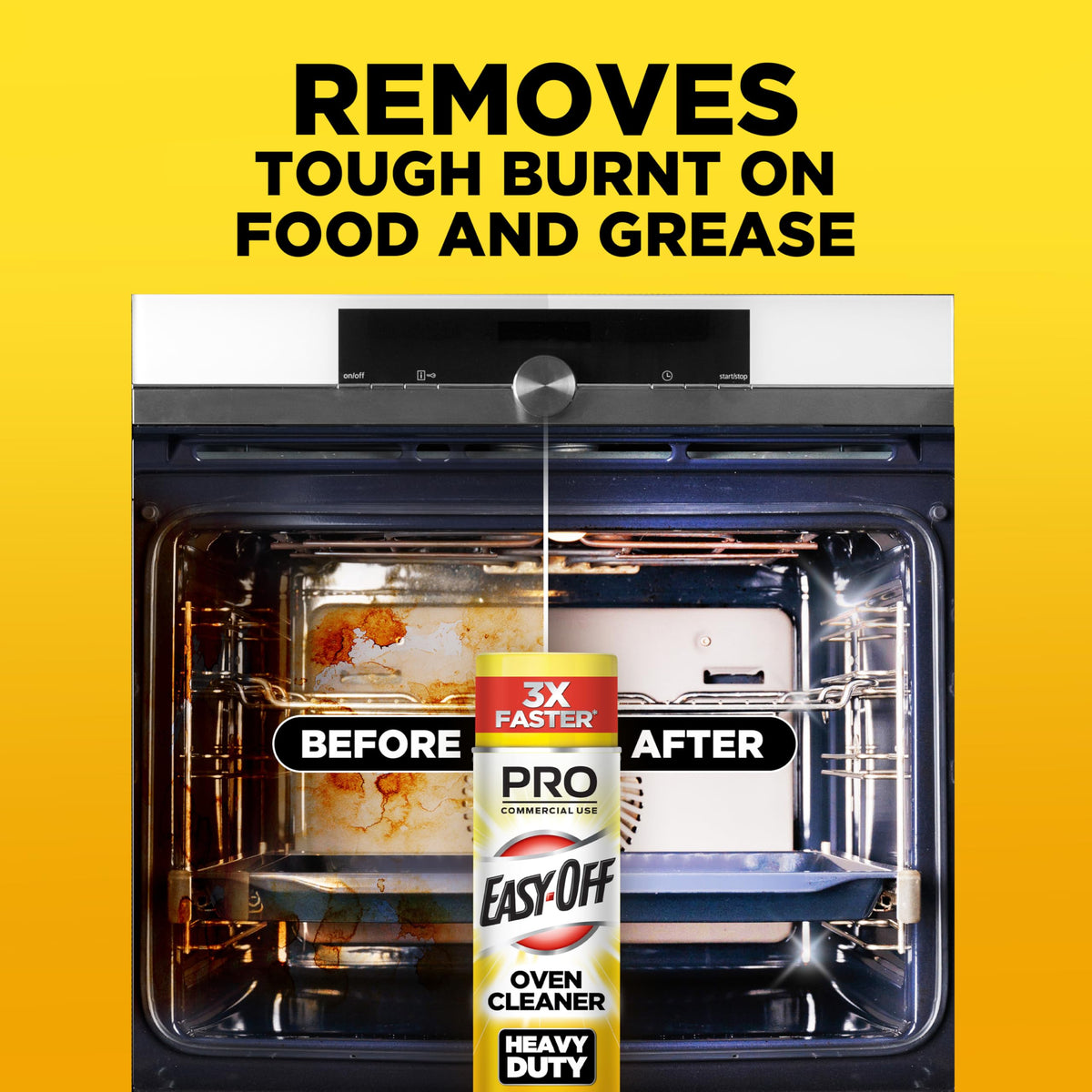 Easy-Off Professional Oven & Grill Cleaner, Removes Tough Burnt on Food and Grease, Lemon Scent, 24