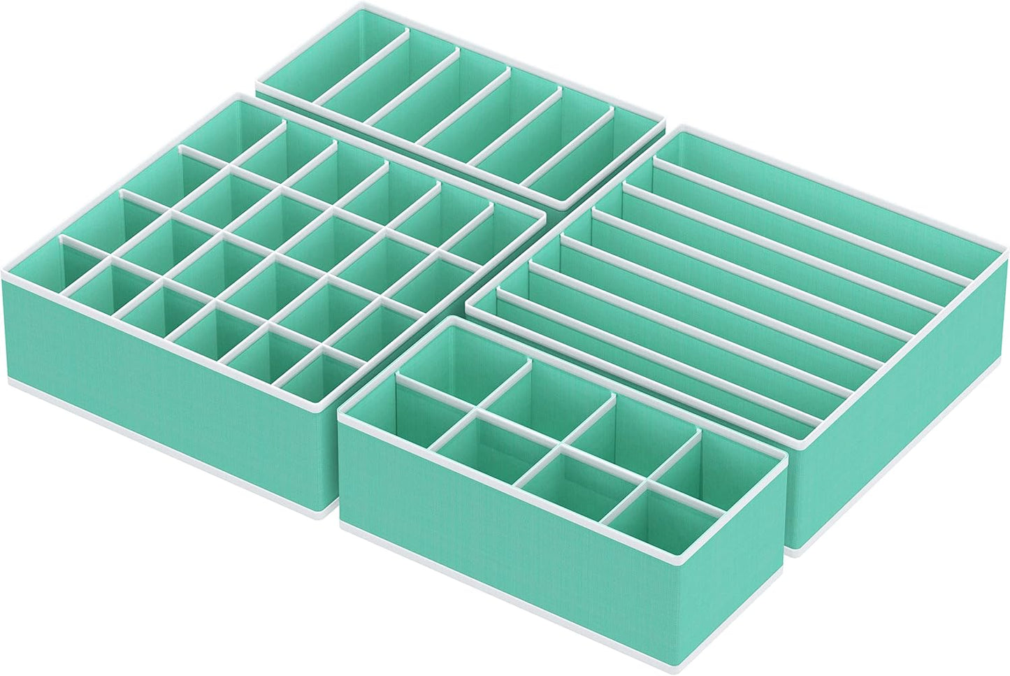 Simple Houseware 4-Pack Drawer Organizer Set - Closet Dividers for Underwear, Socks, Bras, Scarves