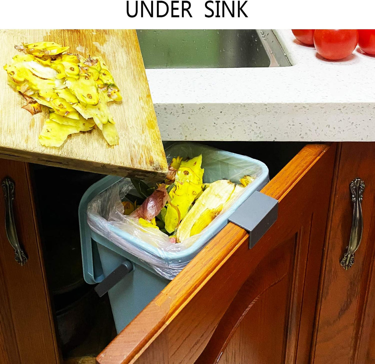 stonespace Compost Bin Indoor Kitchen Sealed, Mountable Compost Bucket, Hanging Food Waste Bin for