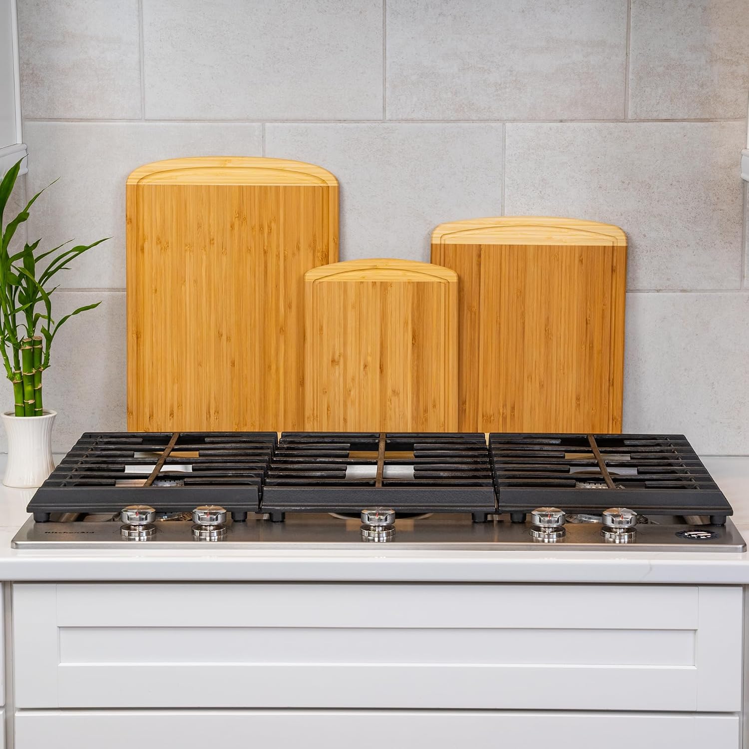 Extra Large Bamboo Cutting Board Set – Wood Cutting Boards for Kitchen, Non Toxic Cutting Board Set