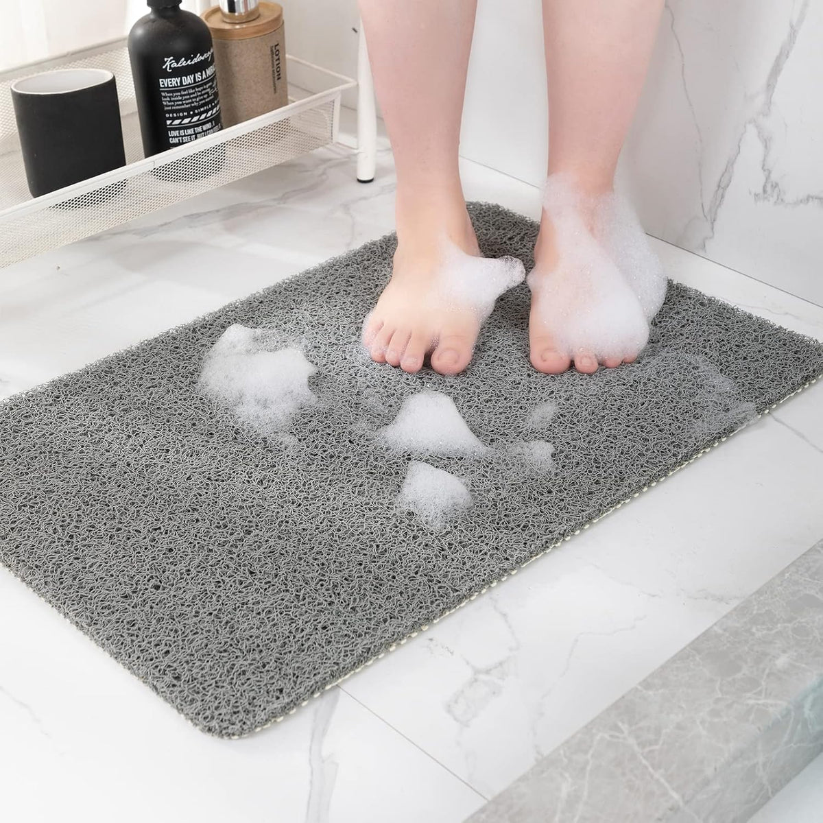 Non-Slip Shower Mat Bathtub Mat for Bath Tub,Anti Slip Bath Tub Mat,Floor Mat,Soft PVC Loofah
