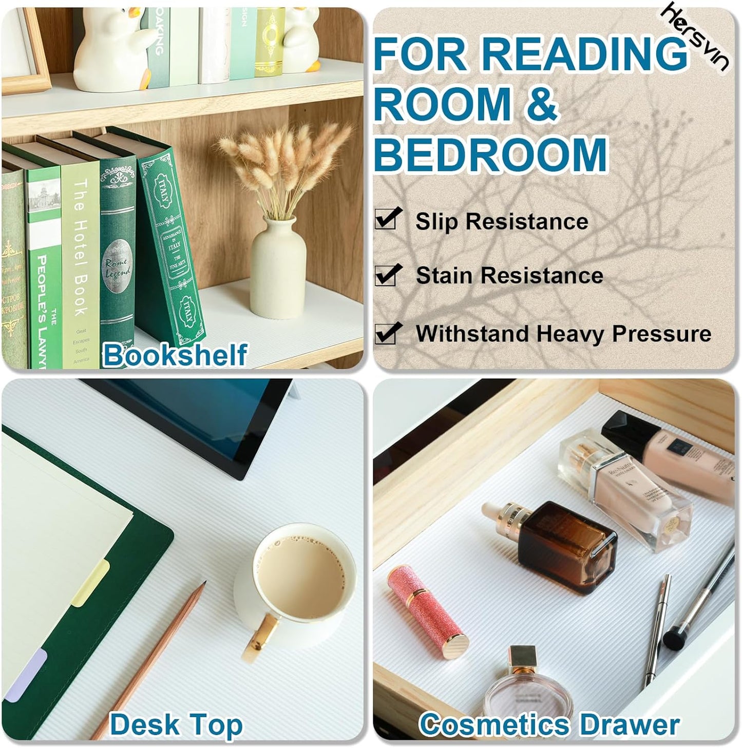 Shelf Liners 14 in x 20 ft EVA Drawer Mats, Non-Adhesive Cupboard Protector, Kitchen Cabinet Lining