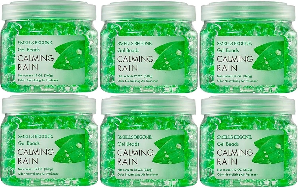 SMELLS BEGONE Odor Eliminator Gel Beads - 12 oz, Pack of 6 - Eliminates Odor in Bathrooms, Cars