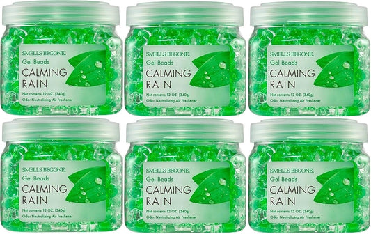 SMELLS BEGONE Odor Eliminator Gel Beads - 12 oz, Pack of 6 - Eliminates Odor in Bathrooms, Cars