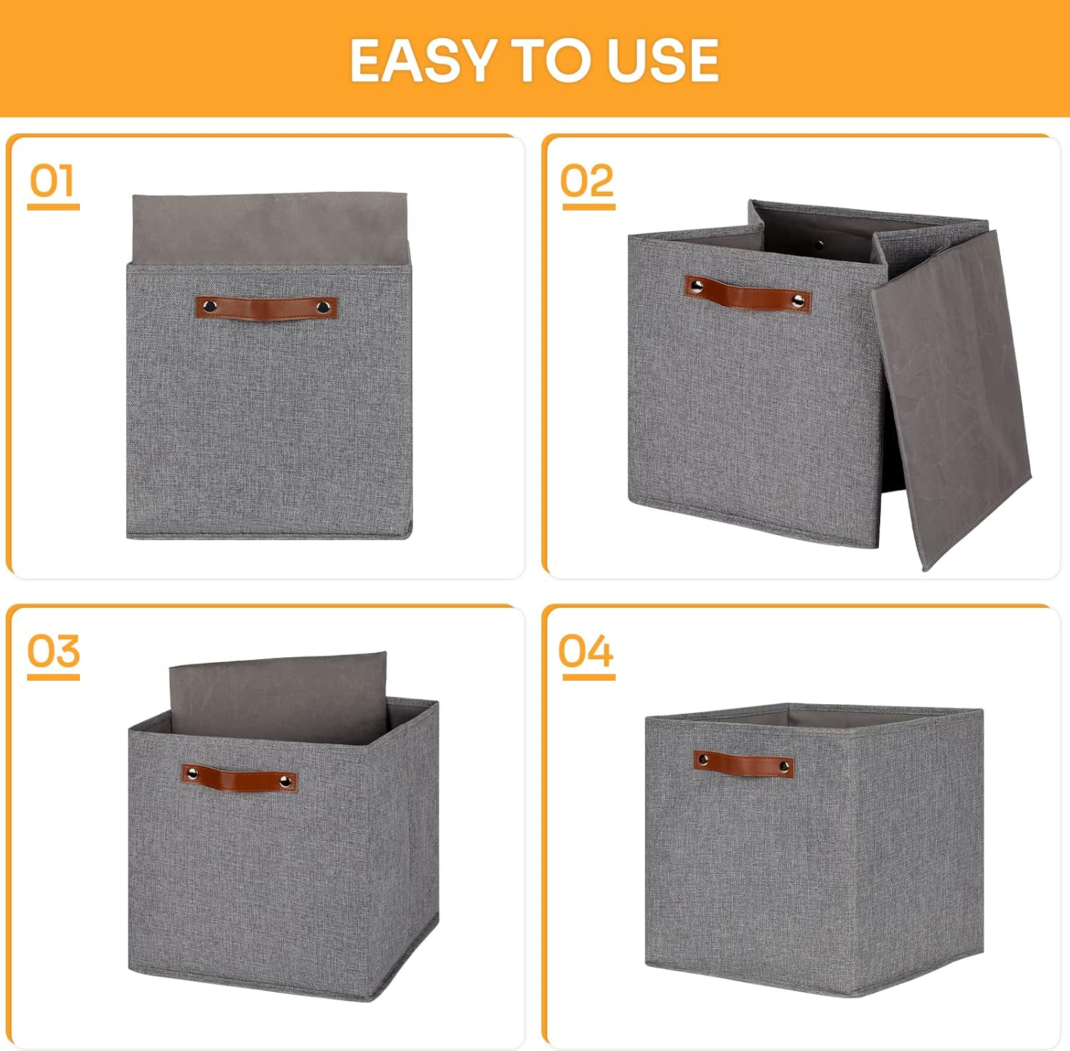 DULLEMELO Fabric Storage Cubes,13 inch Cube Stroage Bins for Empty Gift Basket,Toys Nursery Clothes