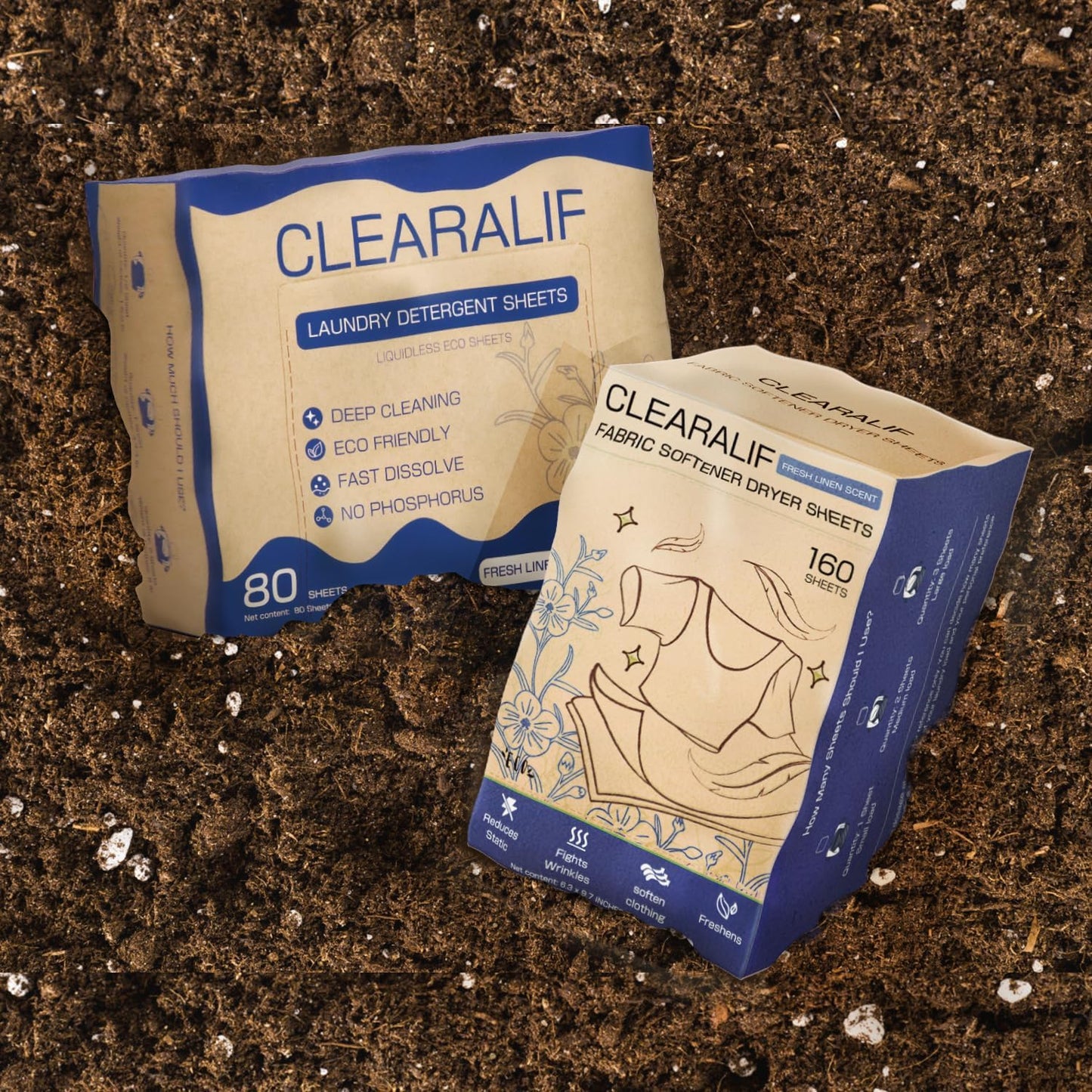 Clearalif All in One Laundry Detergent Sheets Kit, Fresh Linen Scent, 160 Loads Laundry Sheets +