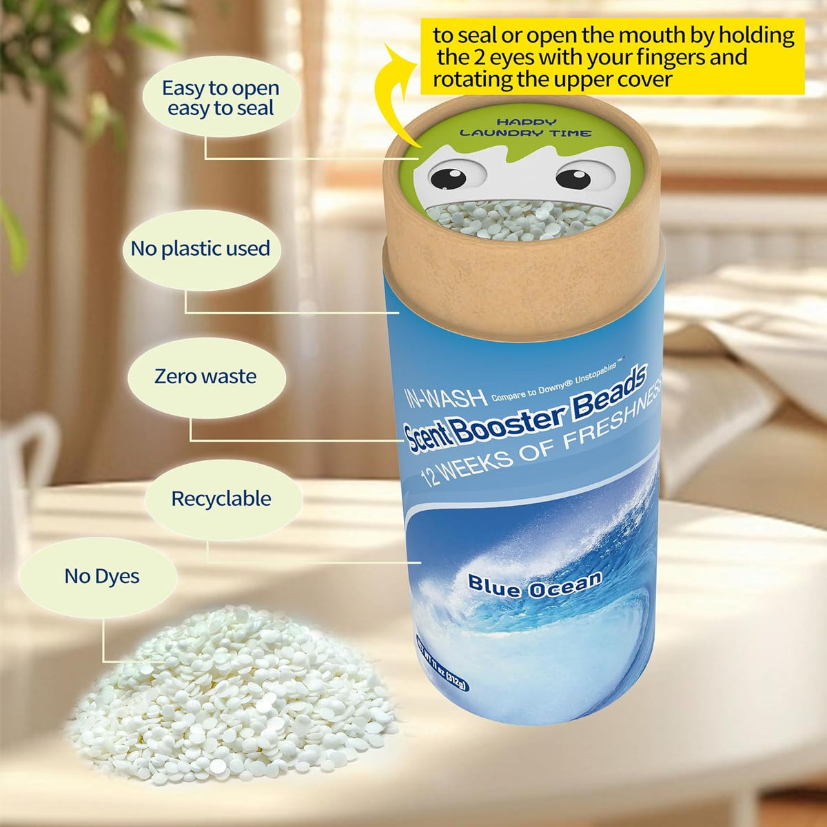 DR.EASY laundry scent boosters,Blue Ocean Scent Boosters for Washer，Bulk Laundry Booster Beads and