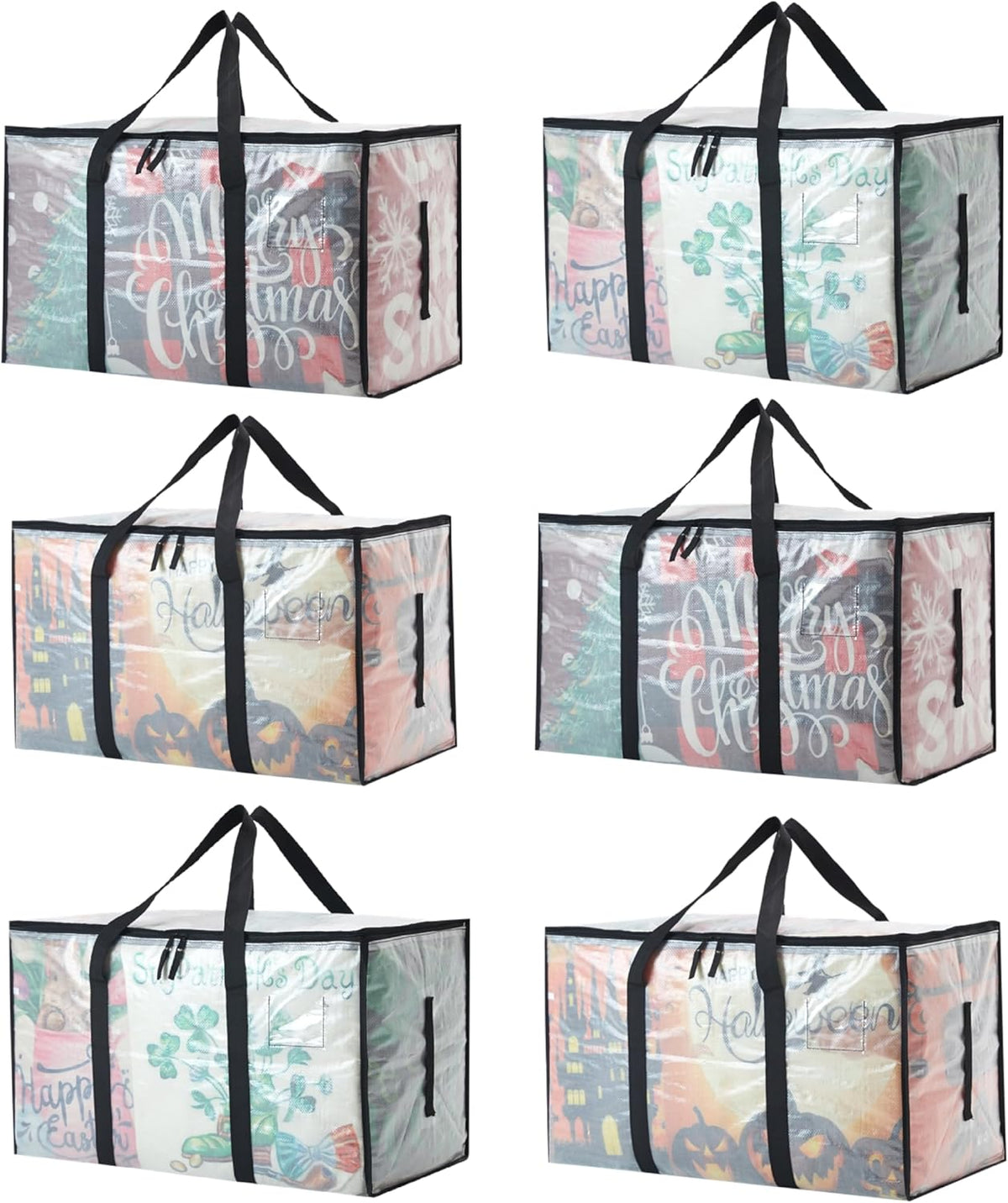 Heavy Duty 93L (24.5 Gallon) Stackable Storage Bins with Fully Openable Lids, Moving Bags Heavy